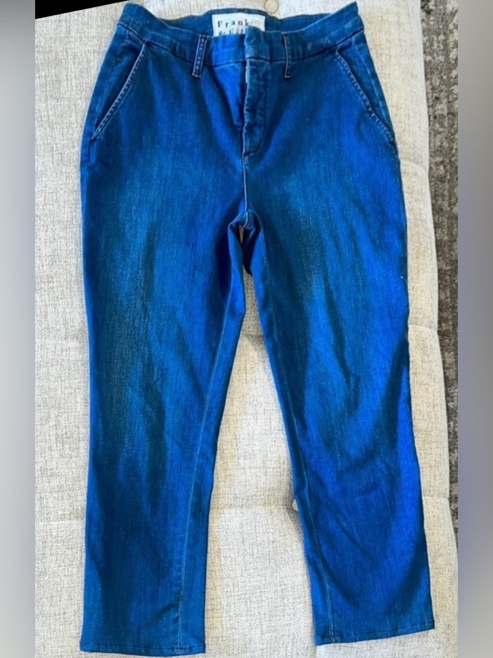 FRANK & EILEEN WICKLOW BLUE CROPPED JEANS SIZE 8